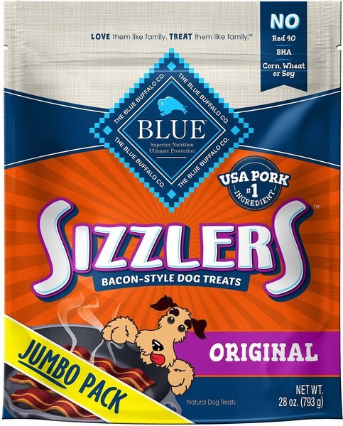 Blue Buffalo Sizzlers with Real Pork Bacon-Style Dog Treats