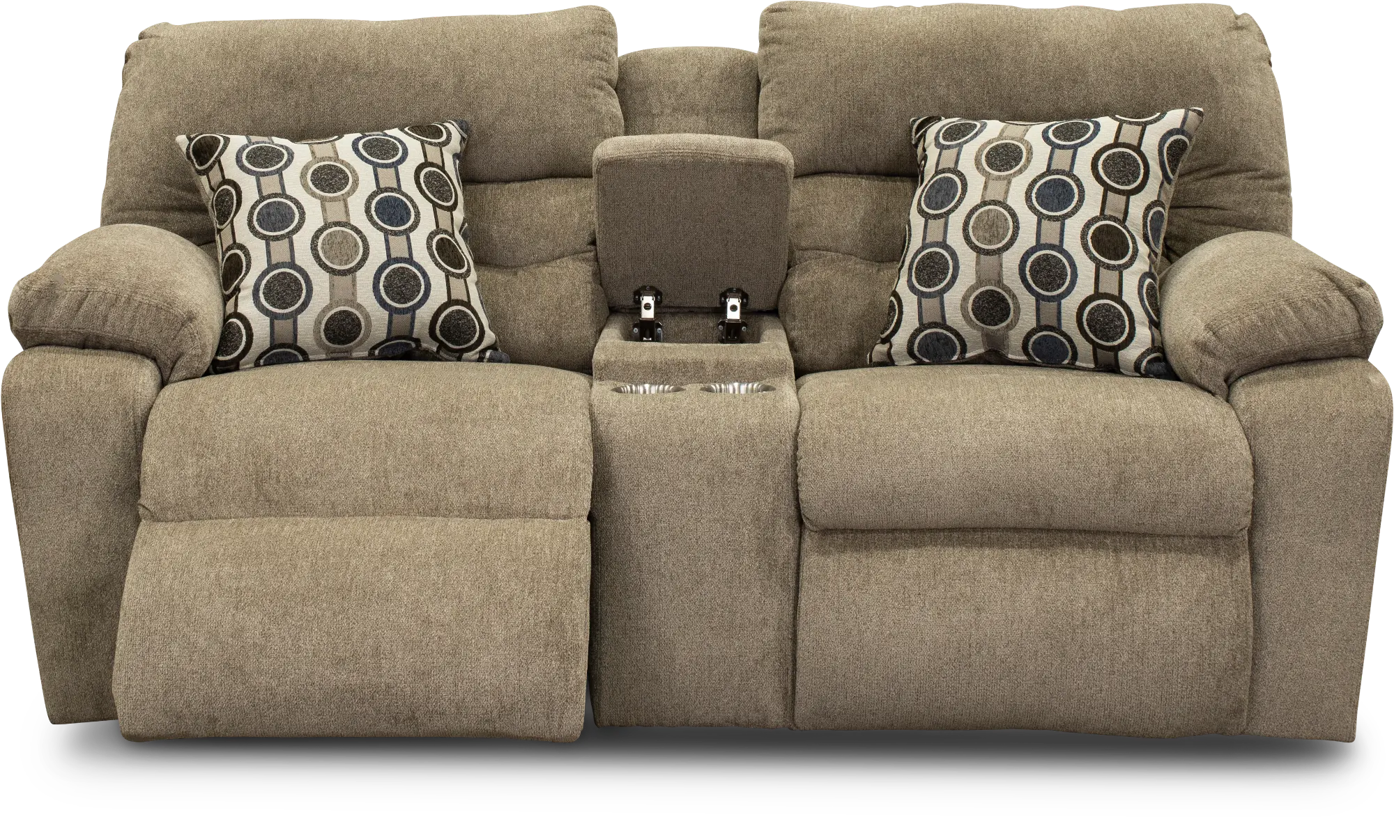 Tribute Stone Tan Power Reclining Loveseat with Console