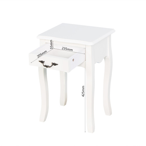 White Bathroom Floor Standing Storage Table with a...