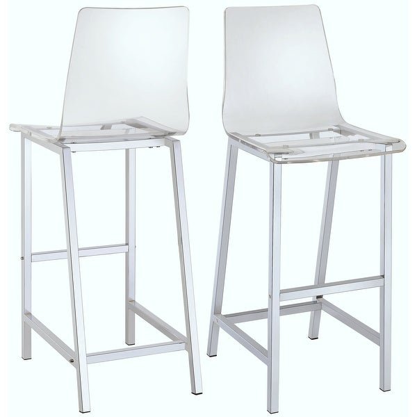 Melaney Art Deco Sleek Design Clear Acrylic Dining Stools (Set of 2)