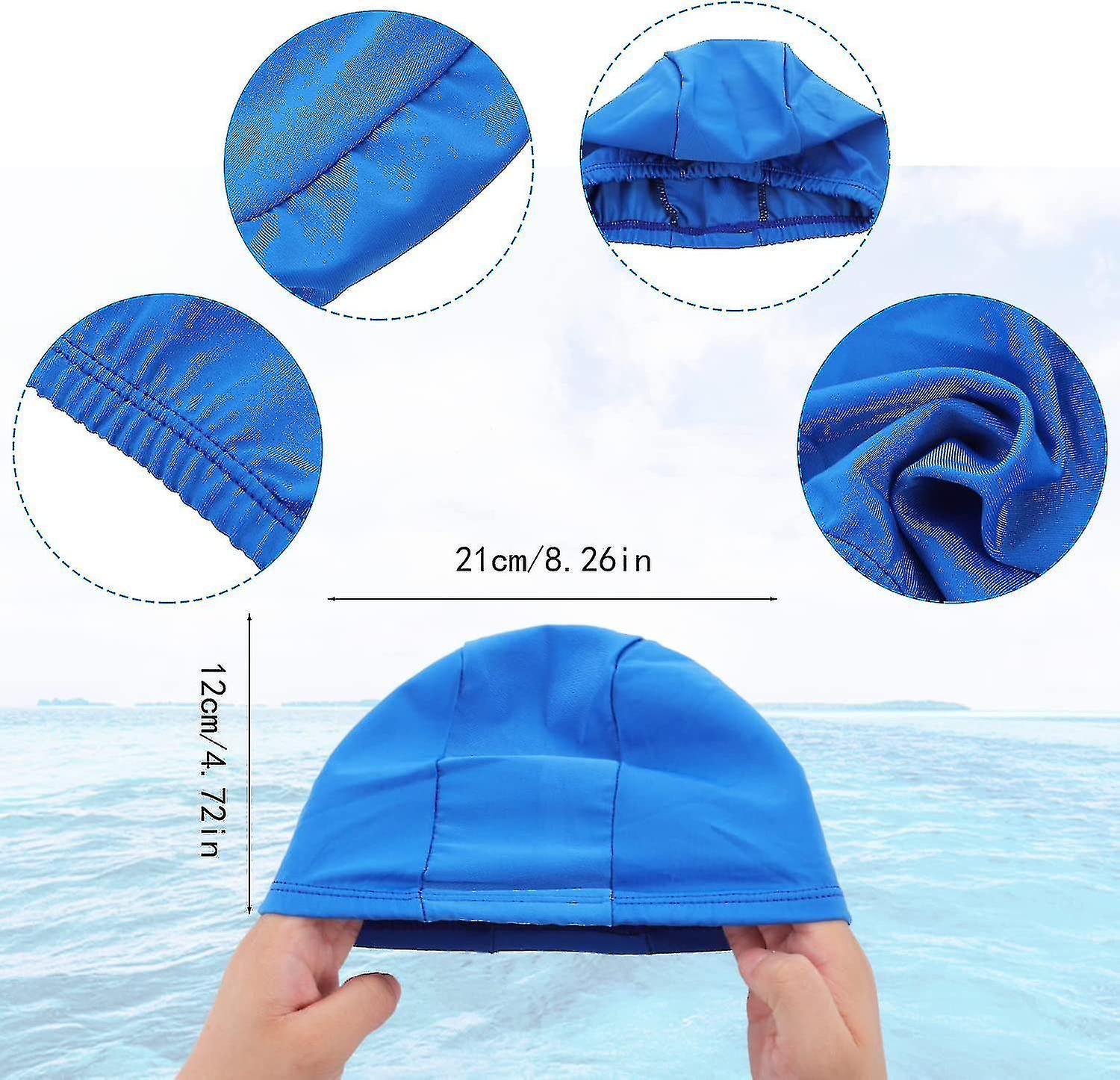 4pcs Elastic Swim Caps Colored Swim Hat Comfortable Fabric Swimming Hat Non-slip Swimming Cap Lightw