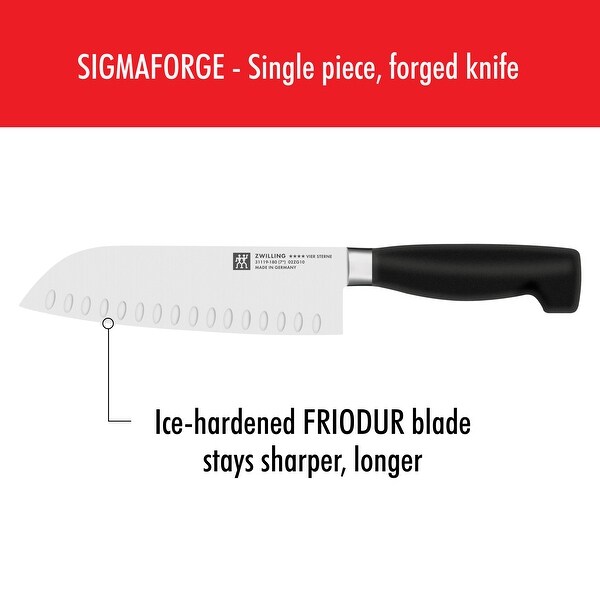 ZWILLING Four Star Hollow Edge Santoku Knife