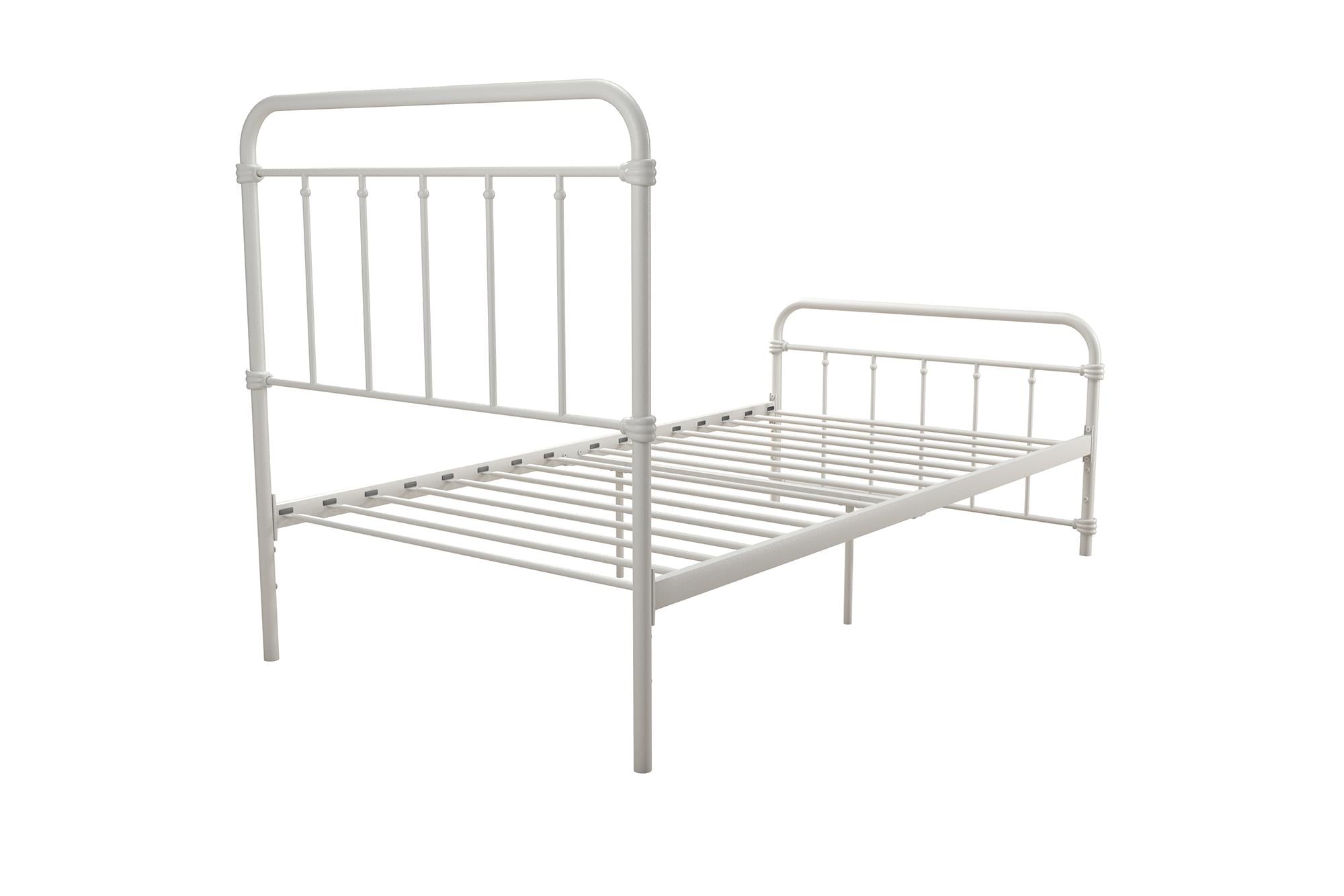 Desert Fields Wallace Metal Platform Bed, Twin, White