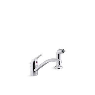 KOHLER Jolt Single Handle Standard Kitchen Faucet with Pull Out Spray Wand in Polished Chrome 30614-CP