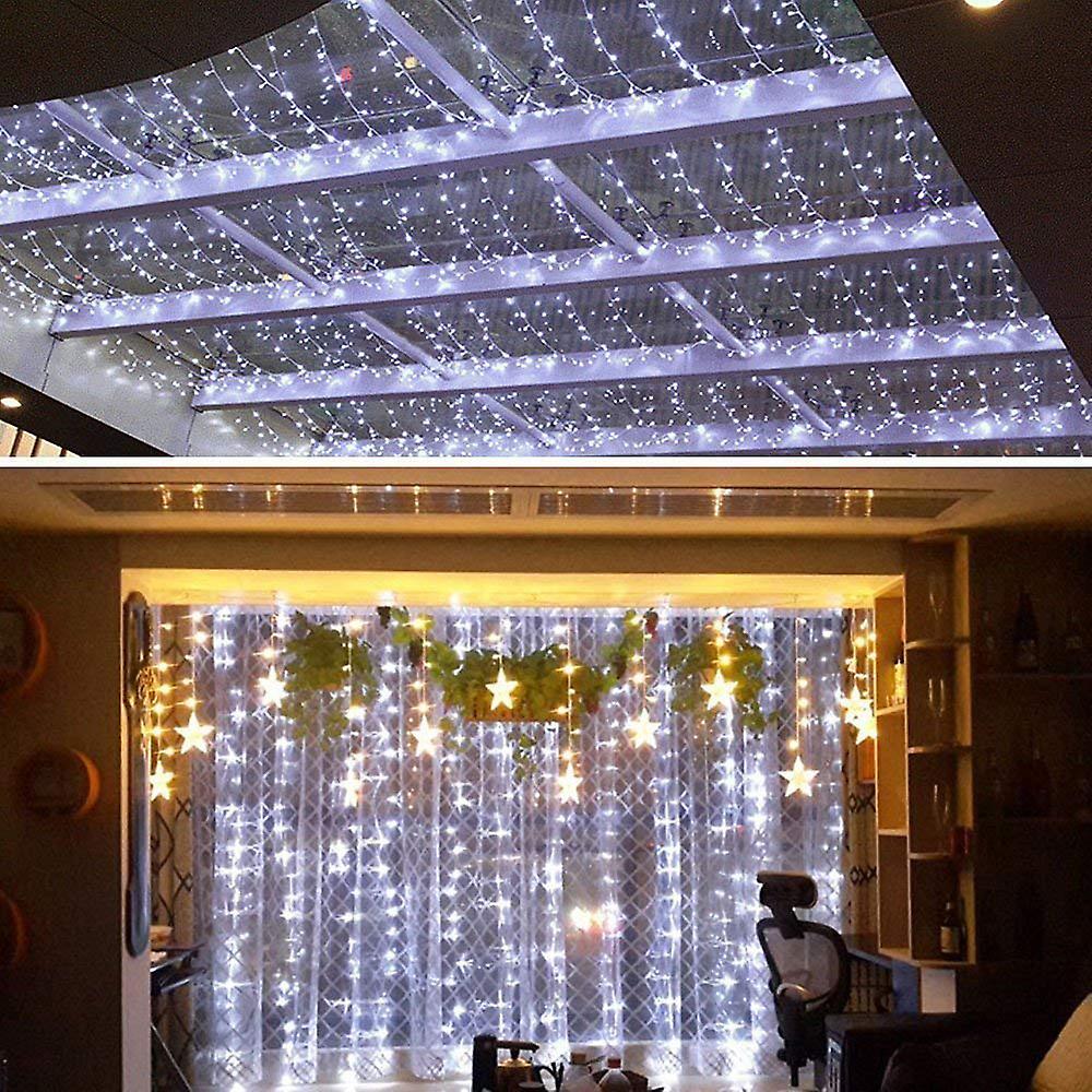 Linkable Led Window Curtain Lights Fairy Party Home Indoor Decoration Lamp Christmas Wedding Bar Holiday Charging No.276264