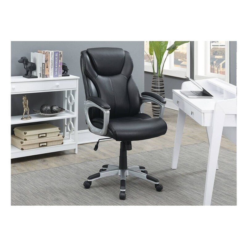 Office High Back Leather Chair Ergonomic Height Adjustable Desk Chair Executive Conference Task Chair with Lumbar Support