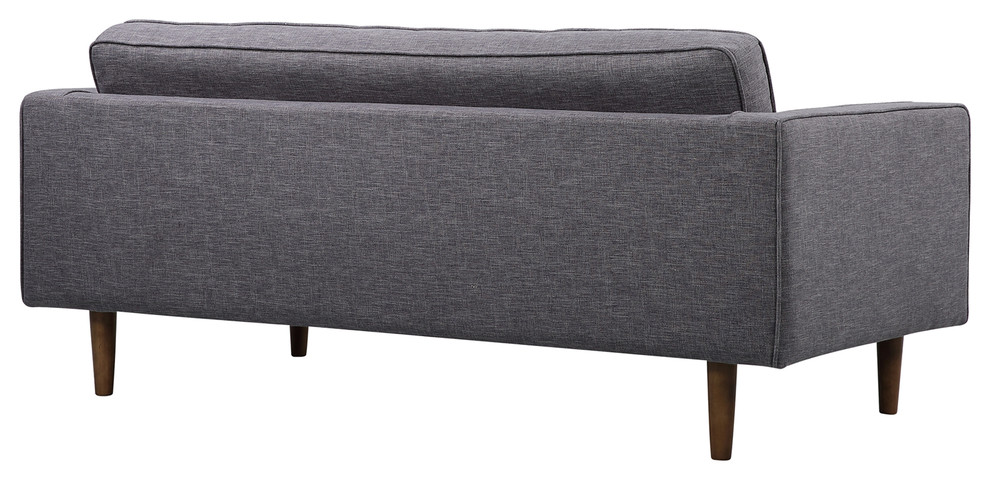 Element Mid Century Modern Loveseat  Dark Gray Linen and Walnut Legs   Loveseats   by Homesquare  Houzz