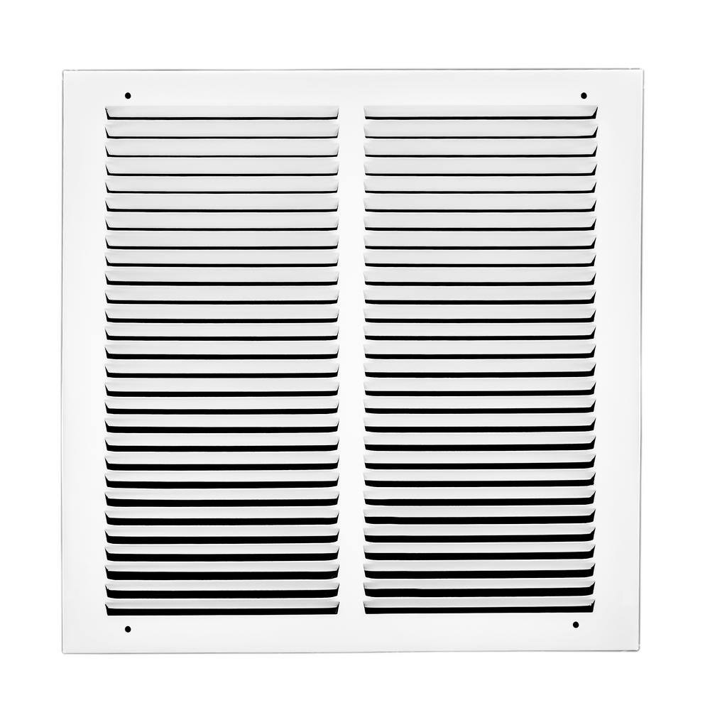 Venti Air 14 in. x 14 in. White Flat Return Air Steel Grille HRG1414