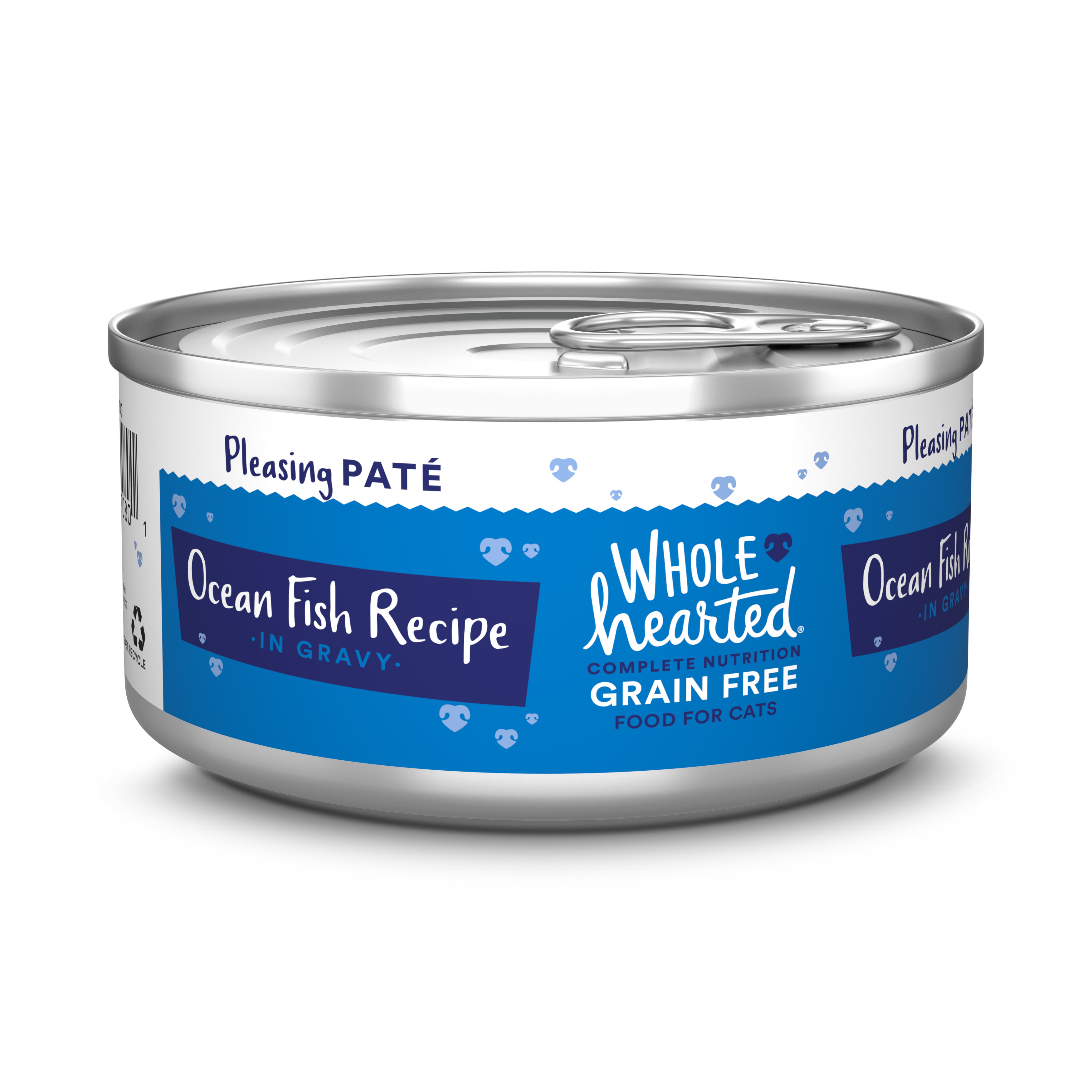 WholeHearted Grain Free Ocean Fish Recipe Pate Adult Wet Cat Food， 5.5 oz.， Case of 12