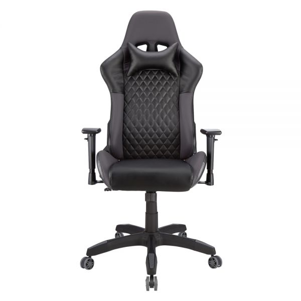 RS Gaming DRG High-Back Gaming Chair， Black/Gray