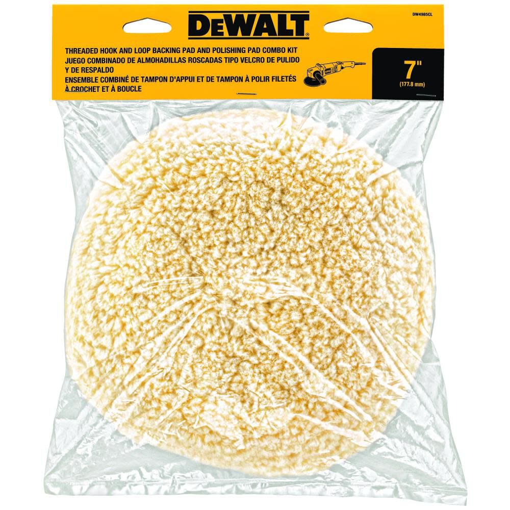 DEWALT 7-in Wool Buffing Pad and Backing Pad Combo Kit DW4985CL from DEWALT