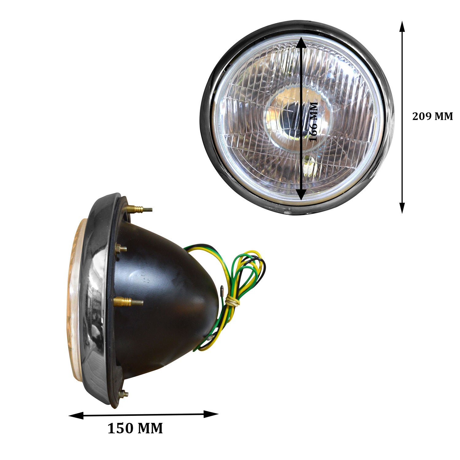 APSMOTIV Headlight Assembly Set for Jaguar E-Type MK1 MK2 with Chrome Ring