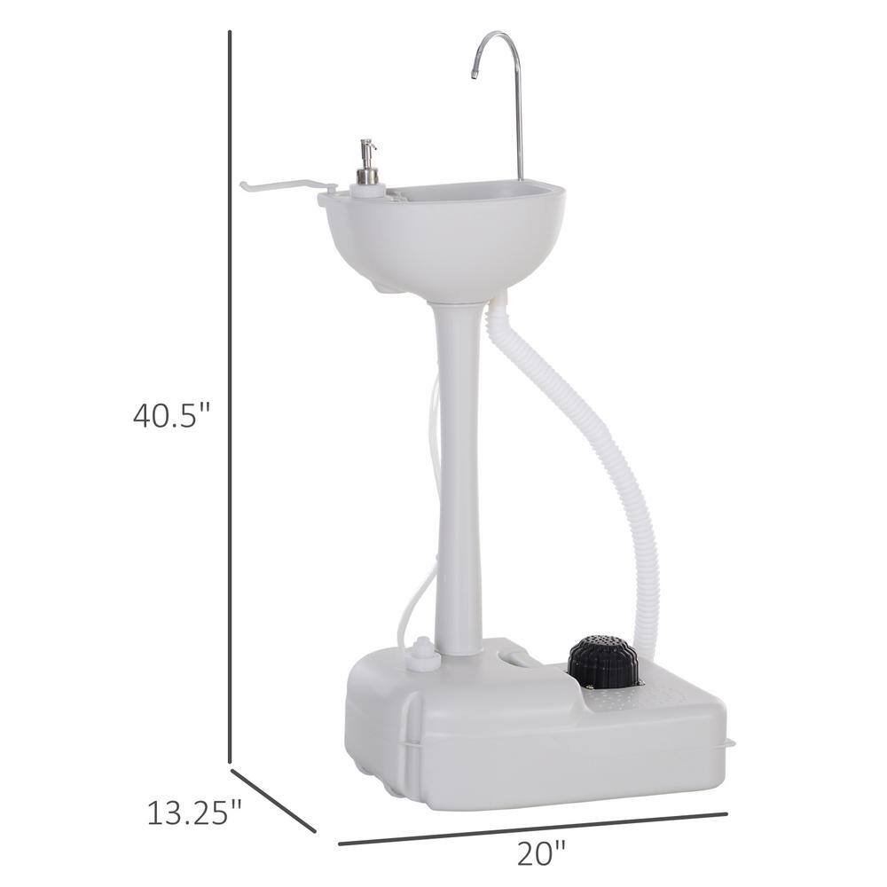 kleankin 4.5 Gal. White Water Tank Soap Dispenser and Towel Holder with a Portable Design for Camping A20-083