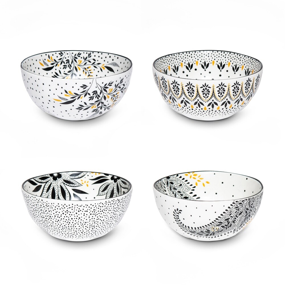 Portmeirion Sara Miller Artisanne Noir Rice Bowl Set of 4   5.1\