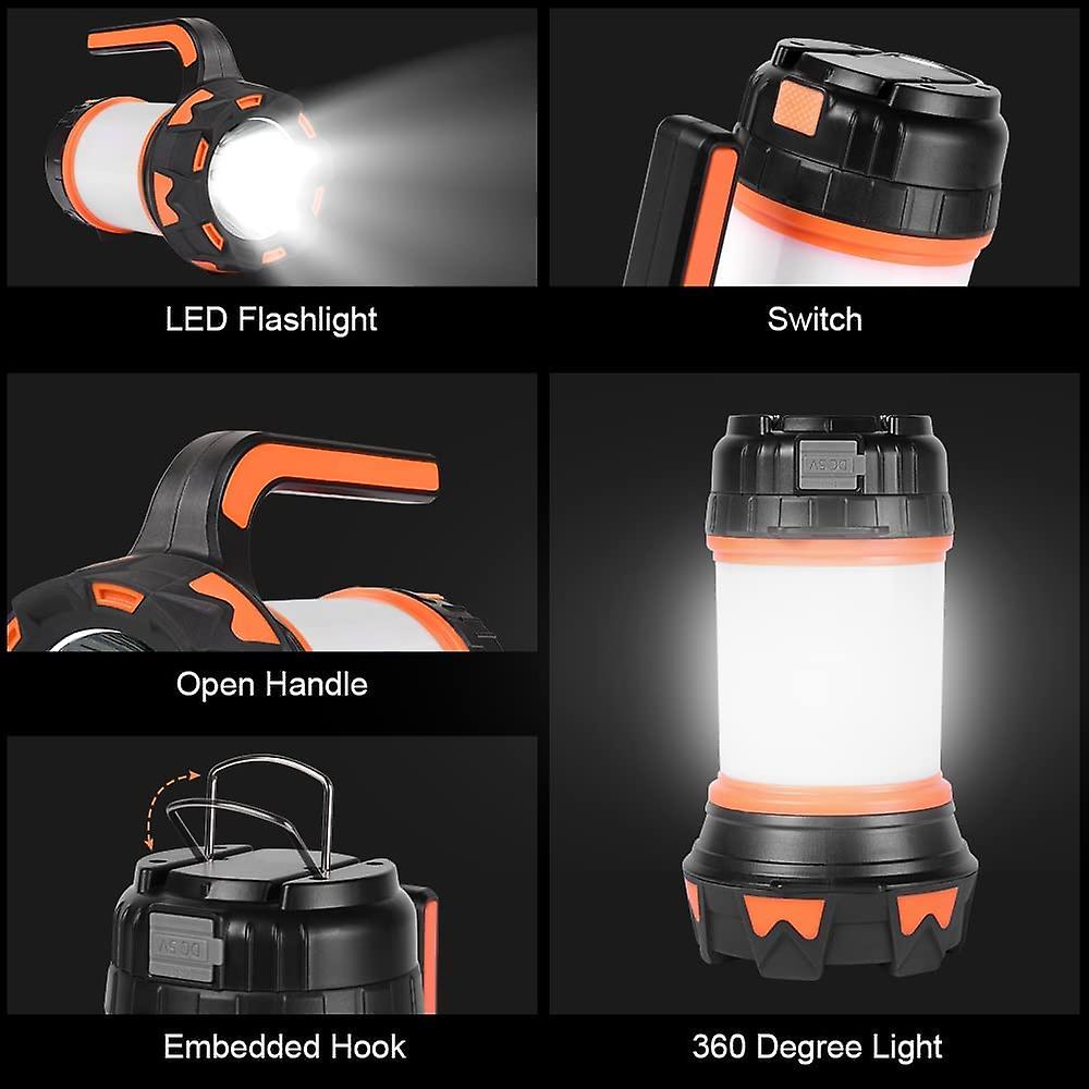 Rechargeable Led Lantern Night Light， 1000 Lumens 4000mah 360 Camping Lamp， Rechargeable Led Lamp Portable Spotlight， Ultra Powerful， 6 Modes Camping