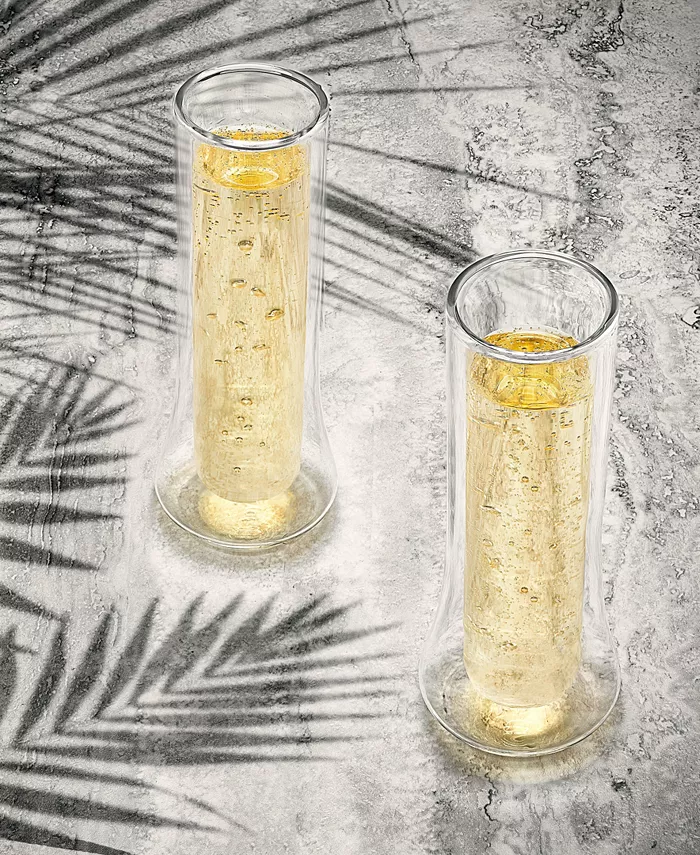 JoyJolt Cosmos Double Wall Champagne Glasses Set of 4