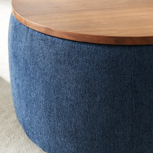 Round Storage Ottoman  2 in 1 Function  Work as En...