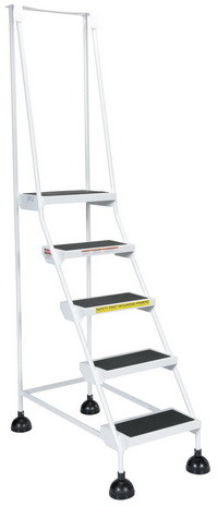 Vestil LAD 5 W spring loaded roll ladder 5 step wh...