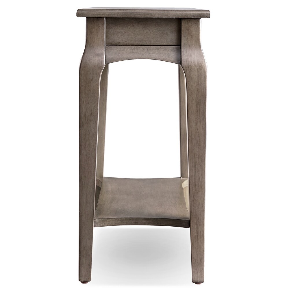 Narrow Chairside Grey Wood Table