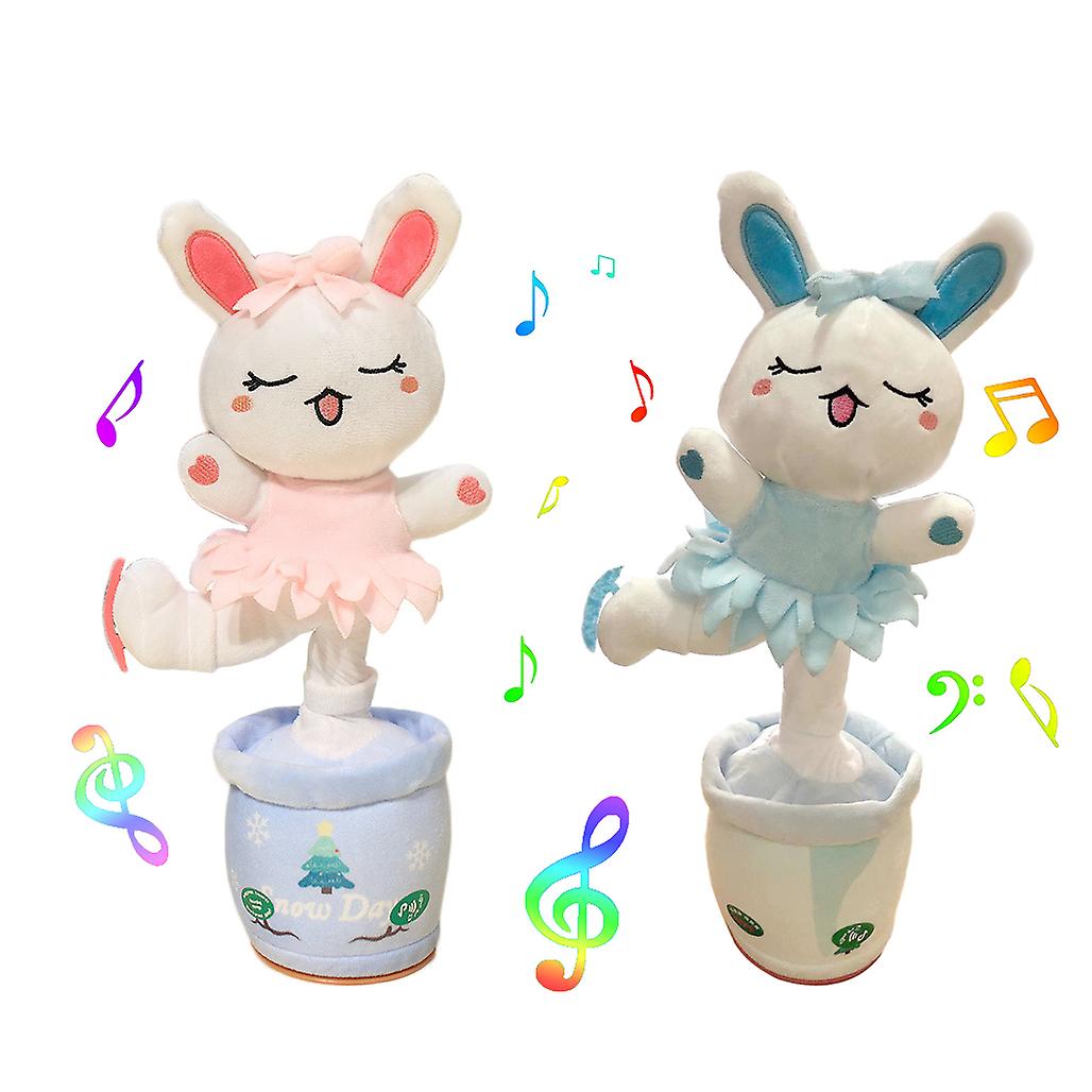 Dancing Bunny Toy That Repeats What You Say! With Glowing Singing Recording Cute Bunny Stuffed Animal Kids Toy Birthday Xmas Gifts