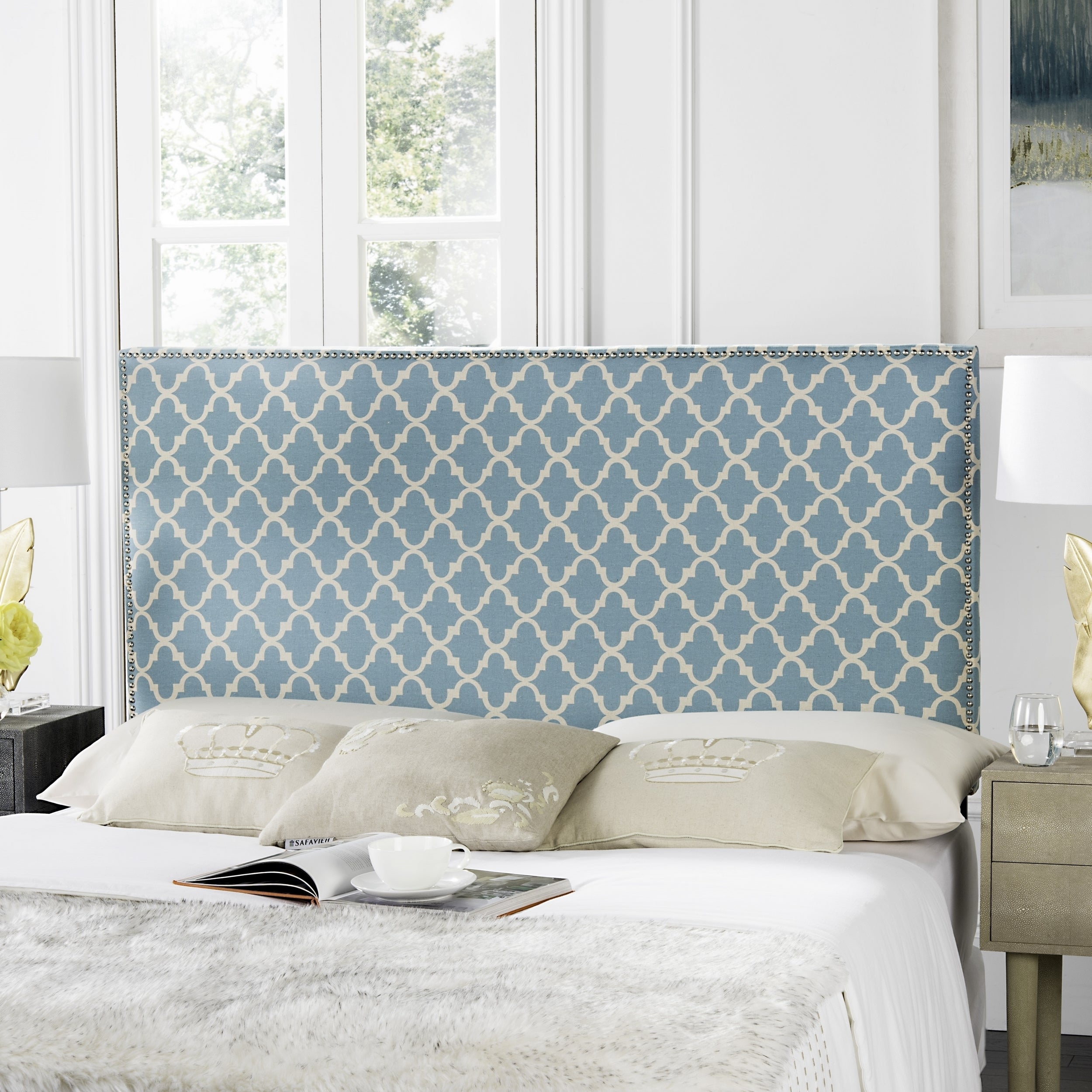 SAFAVIEH Sydney Blue and White Headboard (Queen) - - 16601920