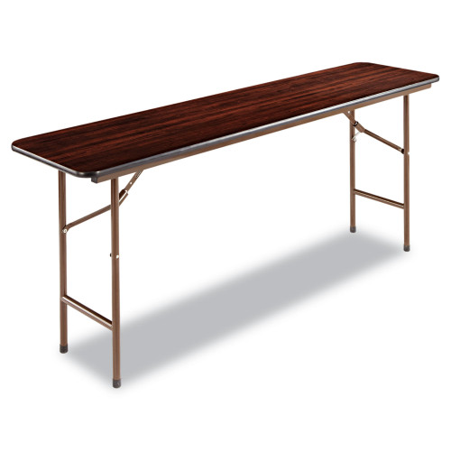 Alera Wood Folding Table， Rectangular， 71.88w x 17.75d x 29.13h， Mahogany (FT727218MY)