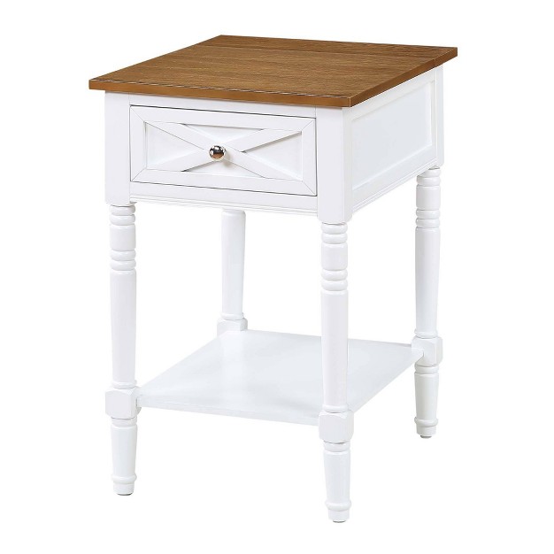 Country Oxford End Table With Charging Station Johar Furniture