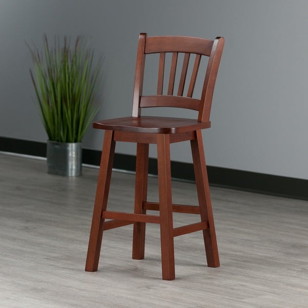 Fina Swivel Seat Counter Stool， Walnut