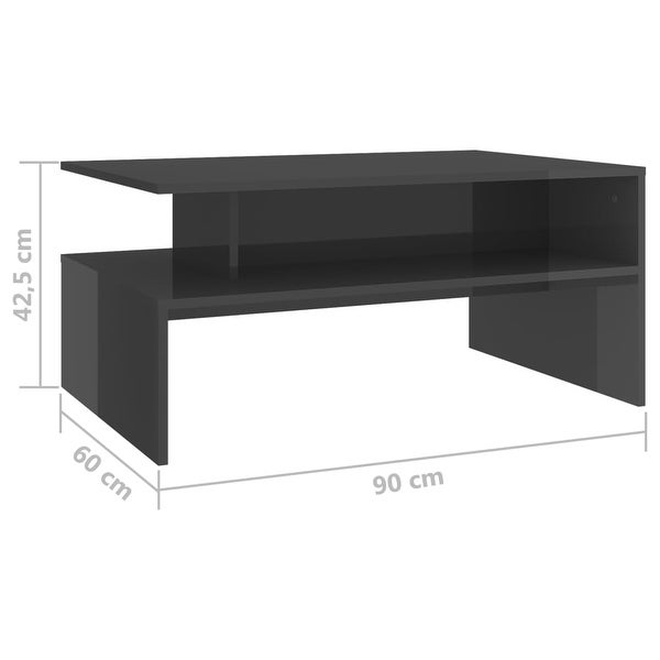 vidaXL Coffee Table High Gloss Gray 35.4