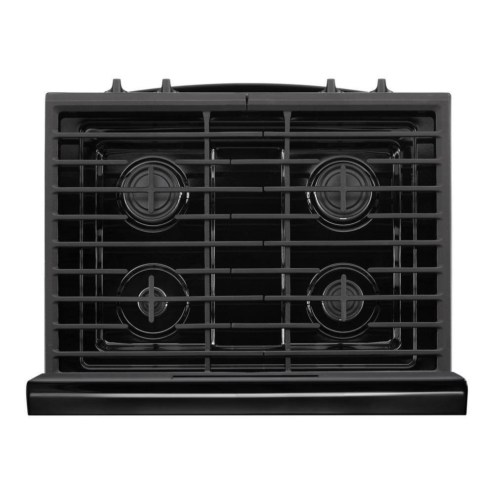 Whirlpool 30 in. 4-Burner Freestanding Gas Range with 2-SpeedHeat Burners in Black WFG515S0MB