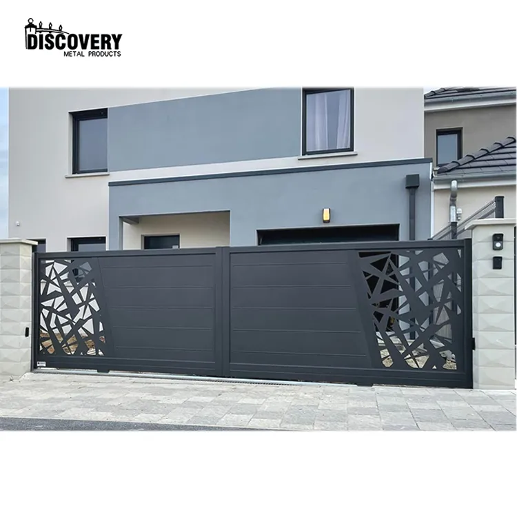 Aluminum automatic system courtyard aluminum sliding gate for driveway