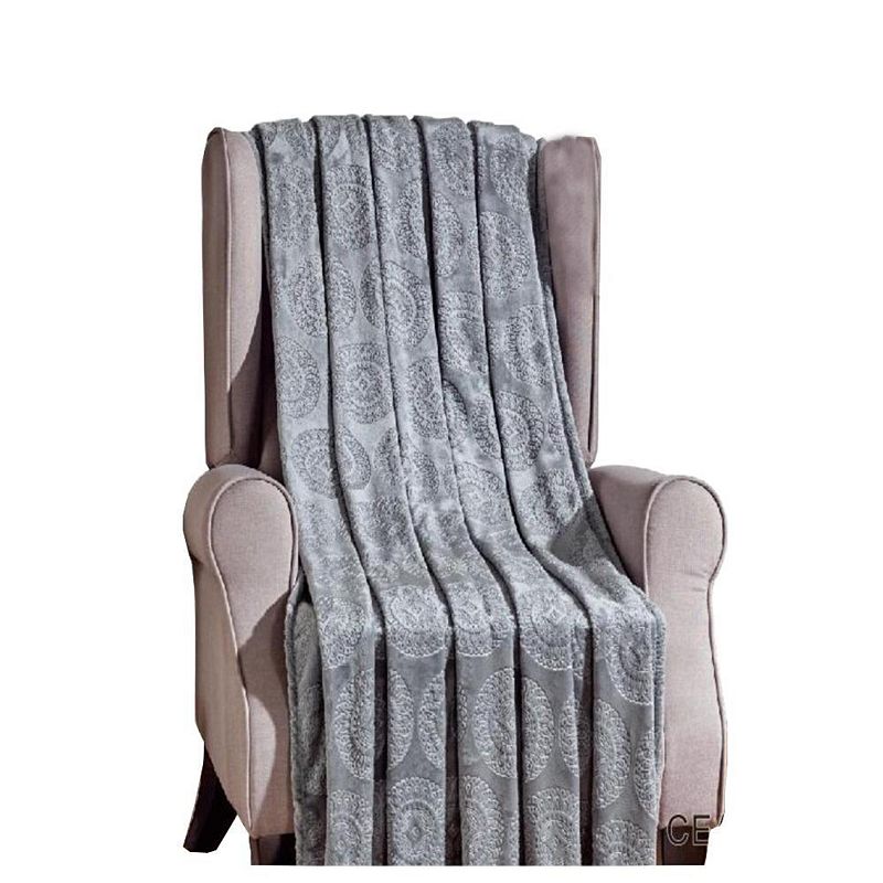 Ceasar Soft Plush Contemporary Embossed Collection All Season Throw 50x60