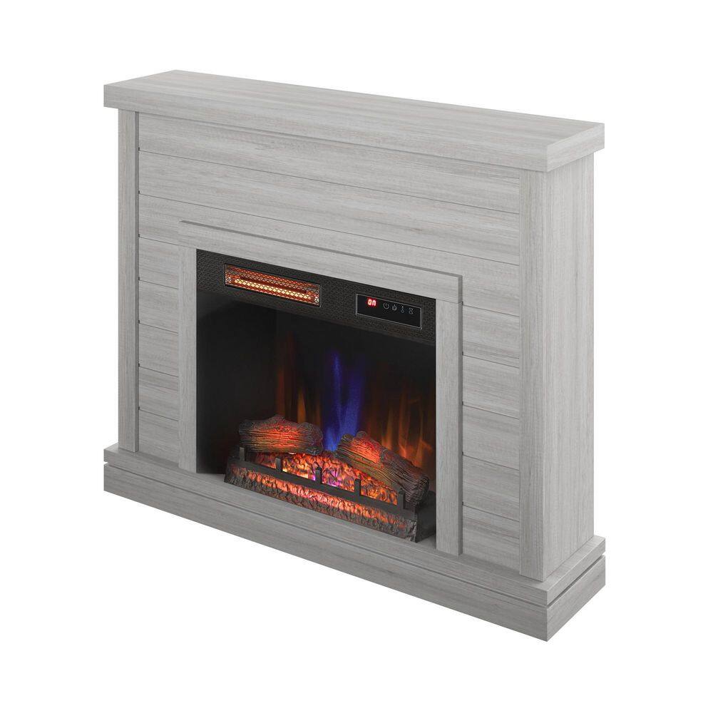 Twin Star Home 52 in. Shiplap Freestanding Electric Fireplace in Sargent Oak with 3D Fireplace Insert 28WM6603-PO101S