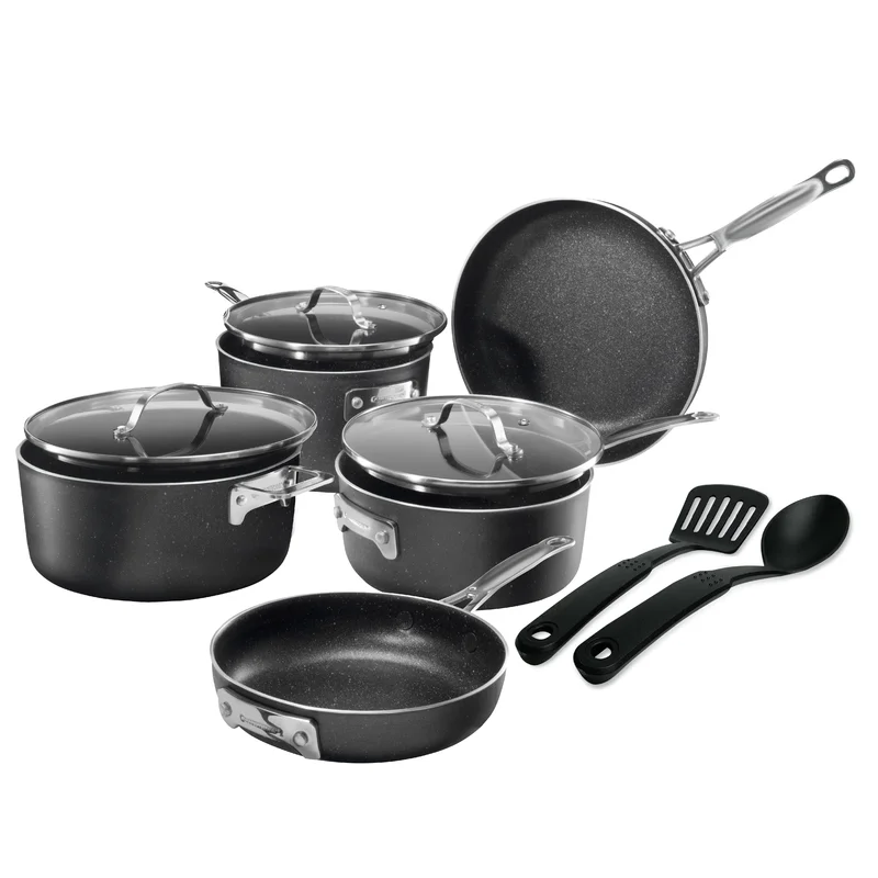 Granitestone 7231 Stackmaster Stackable Space Saving 10 Piece Aluminum Non Stick Cookware Set