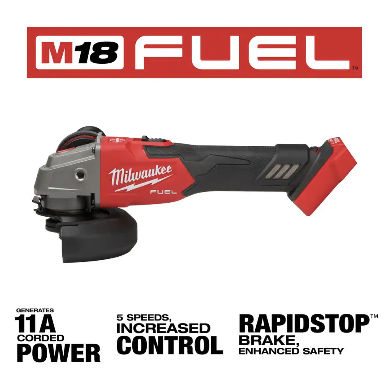 Milwaukee M18 FUEL 18V Lithium-Ion Brushless Cordless 4-1/2 in./5 in. Grinder (Tool-Only)