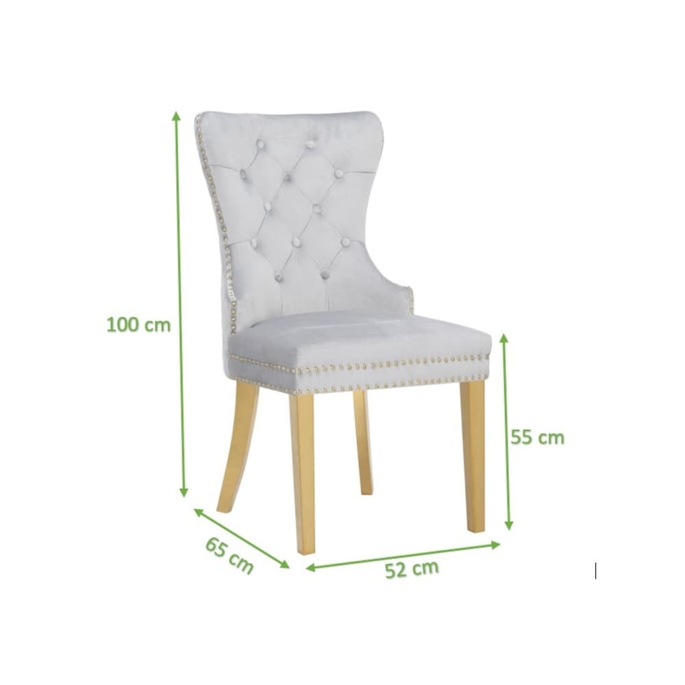 Simba Gold Legs Dinning Chair Finish with Velvet Fabric   2 Chair per Box