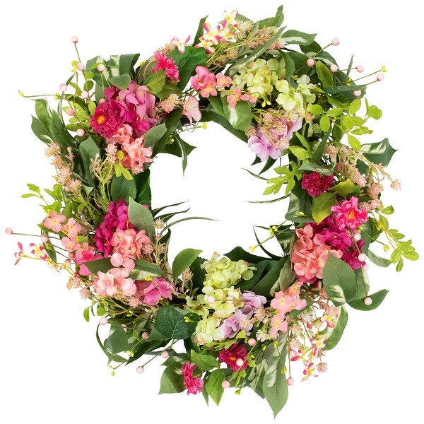 Leafy Hydrangea Floral Spring Wreath