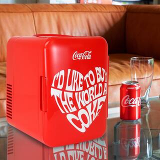 Coca-Cola 0.14 Cu. Ft. World 1971 Series 6 can Mini Fridge without Freezer KDC4-WORLD