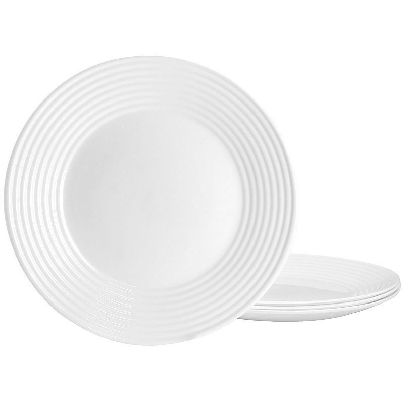 Gibson Ultra Patio 4 Piece Tempered Opal Glass Dinner Plate Set