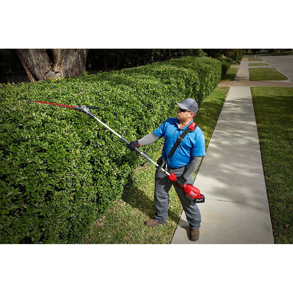 MW M18 FUEL 10 in. 18V Lithium-Ion Brushless Electric Cordless Pole Saw with M18 QUIK-LOK Hedge Trimmer Attachment (2-Tool) 2825-20PS-49-16-2719