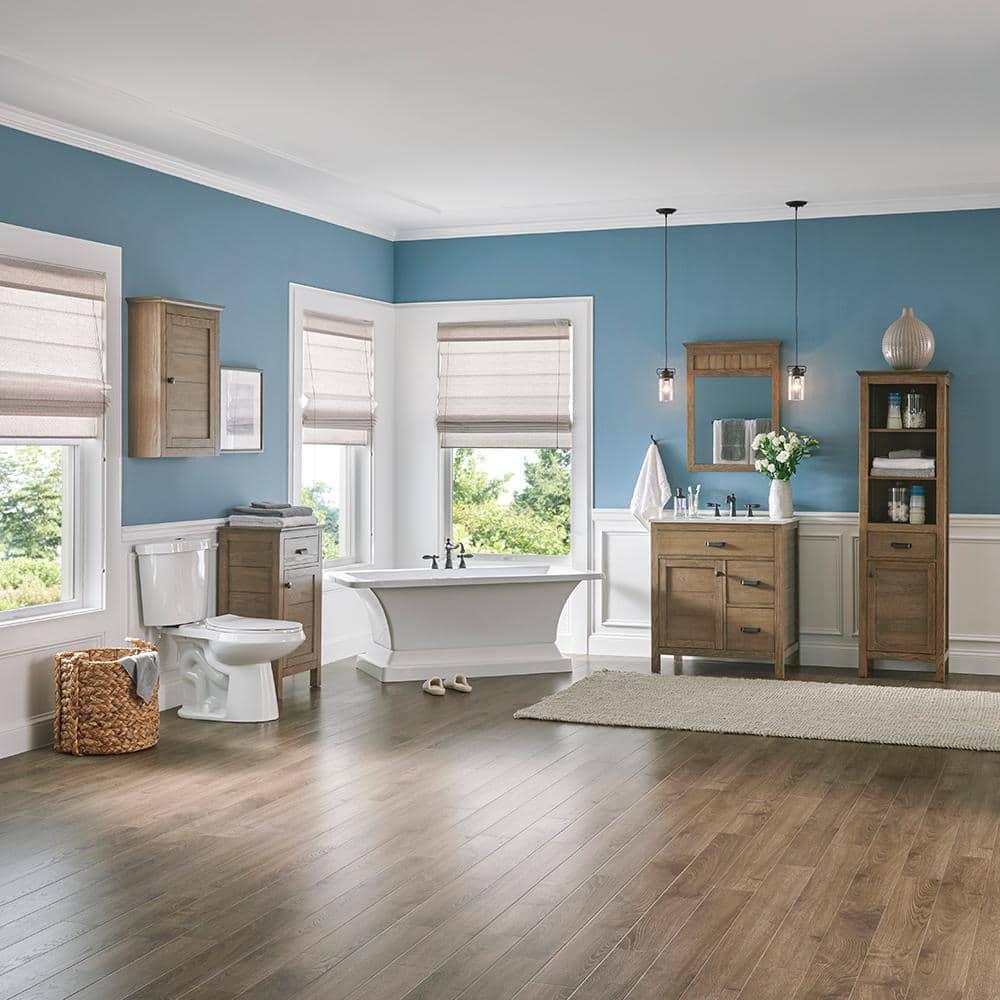 Home Decorators Collection Stanhope 31 in W x 22 in D Vanity in Reclaimed Oak with Engineered Stone Vanity Top in Crystal White with White Sink