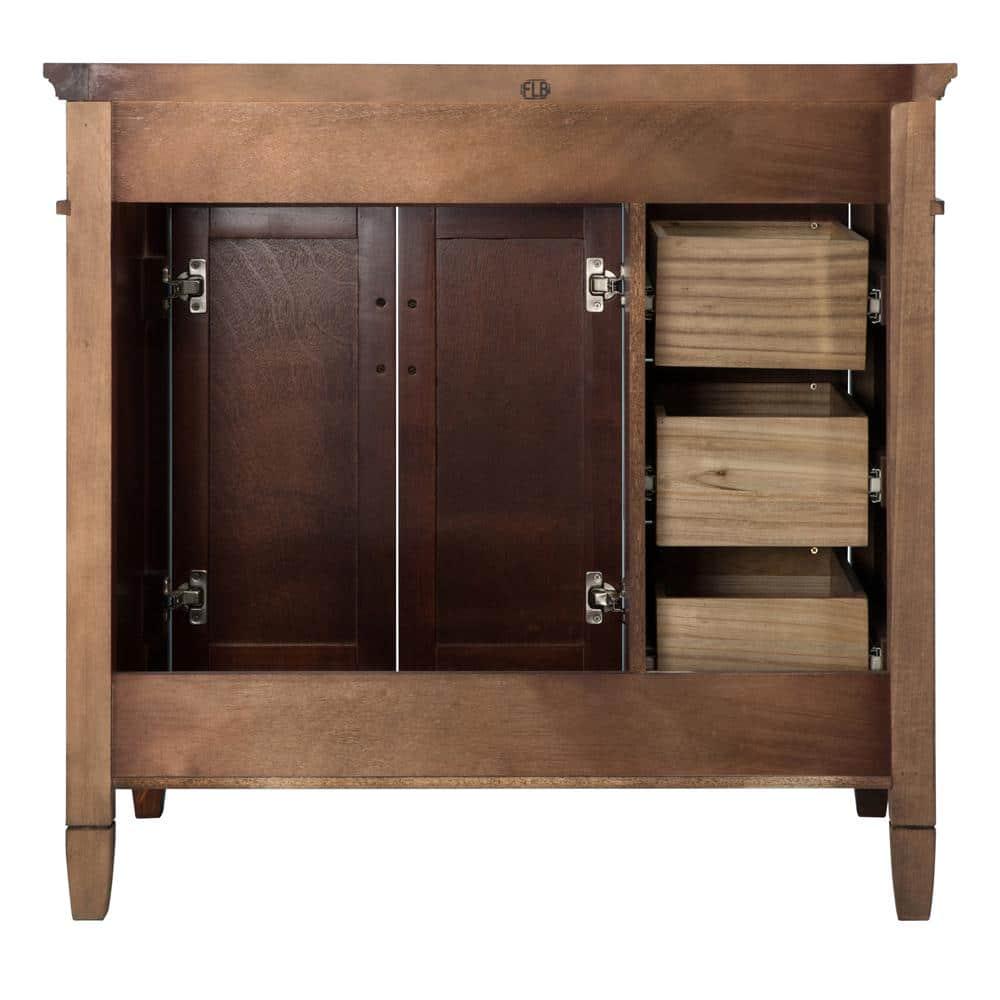 Home Decorators Collection Ashburn 36 in W Bath Vanity Cabinet Only in Mahogany