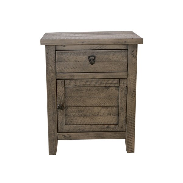 Montana Rustic Wood Nightstand - - 35429178