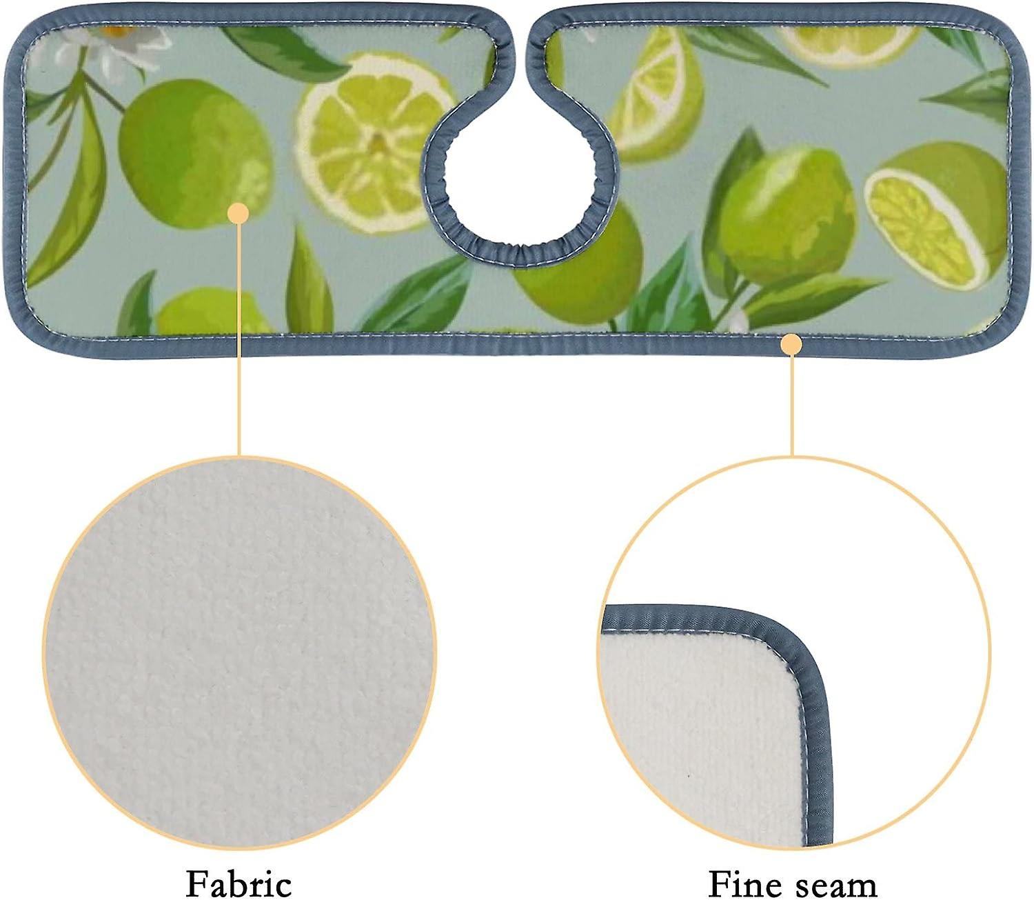 Faucet Absorbent Mat 3 Pcs Beautiful Print Tropical Leaves Kitchen Faucet Splash Catcher Washable Counter Drying Pads