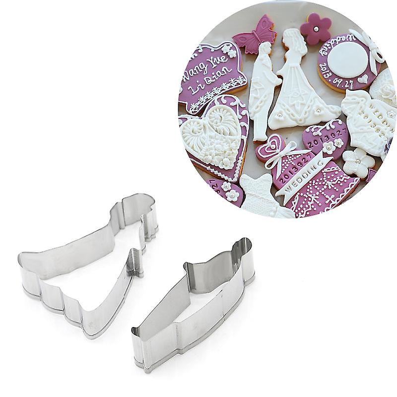 Stainless Steel Bride And Groom Shape Cut Mold - 2pcs/set