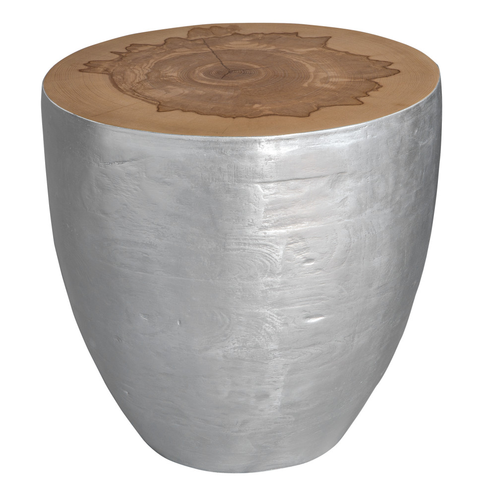 Uttermost Gannett Silver Wood End Table   Rustic   Side Tables And End Tables   by HedgeApple  Houzz