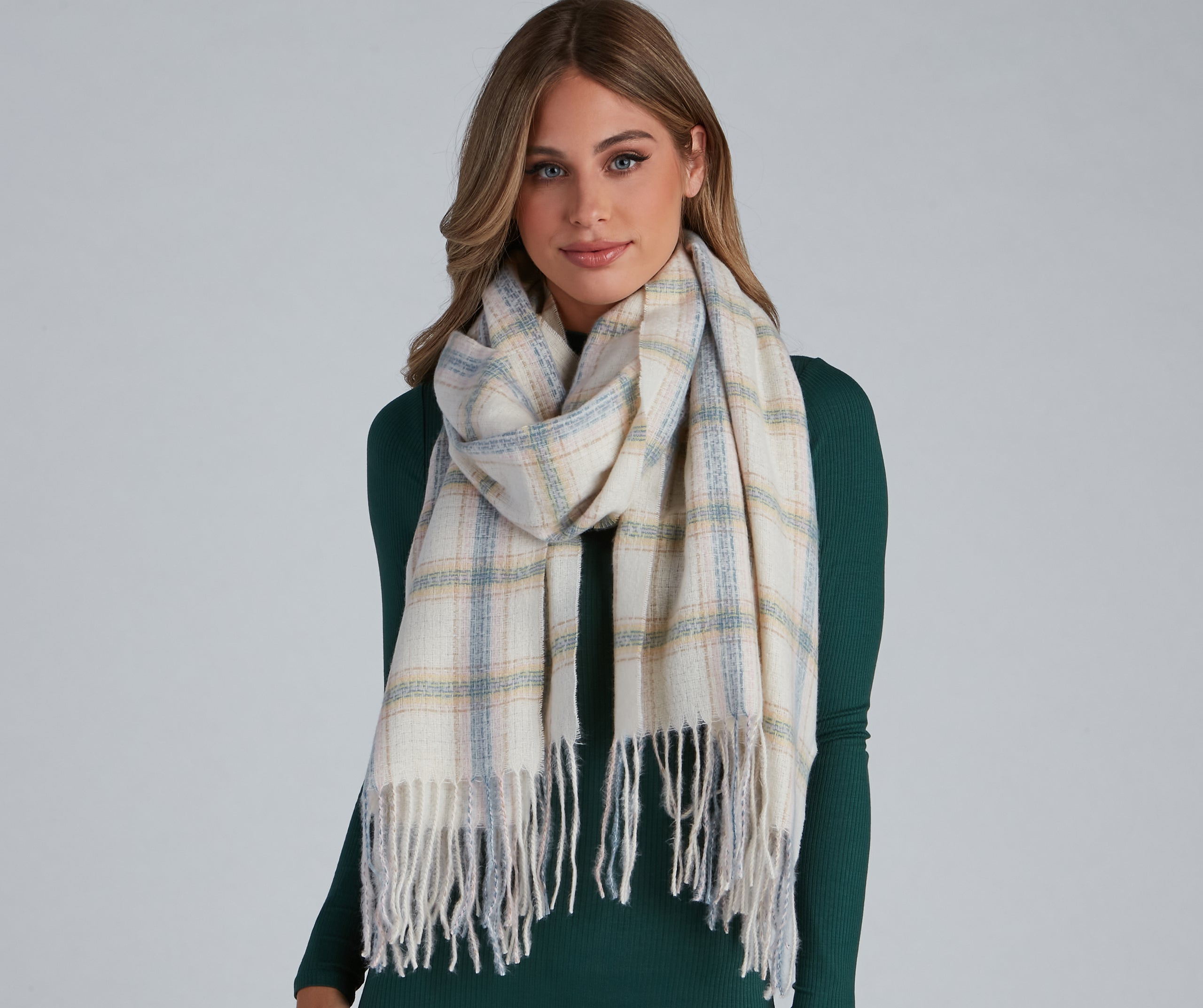 Cozy Plush Plaid Scarf