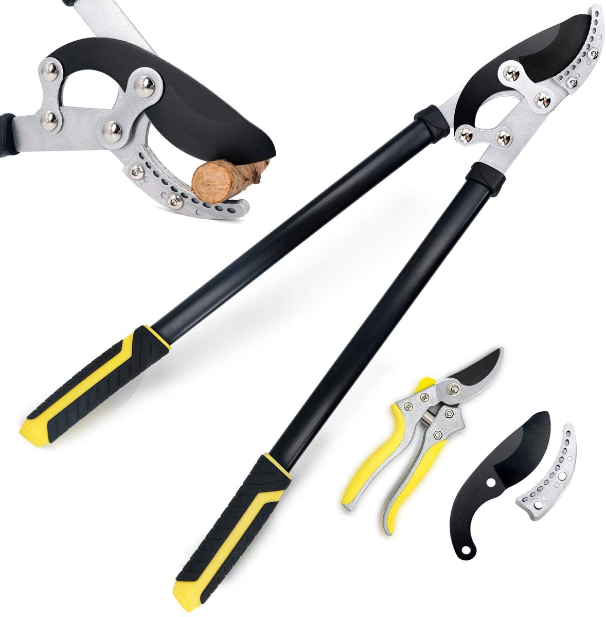 Jardineer 2" Anvil Loppers Shears - Loppers Heavy Duty with Garden Shears & Spare Blade