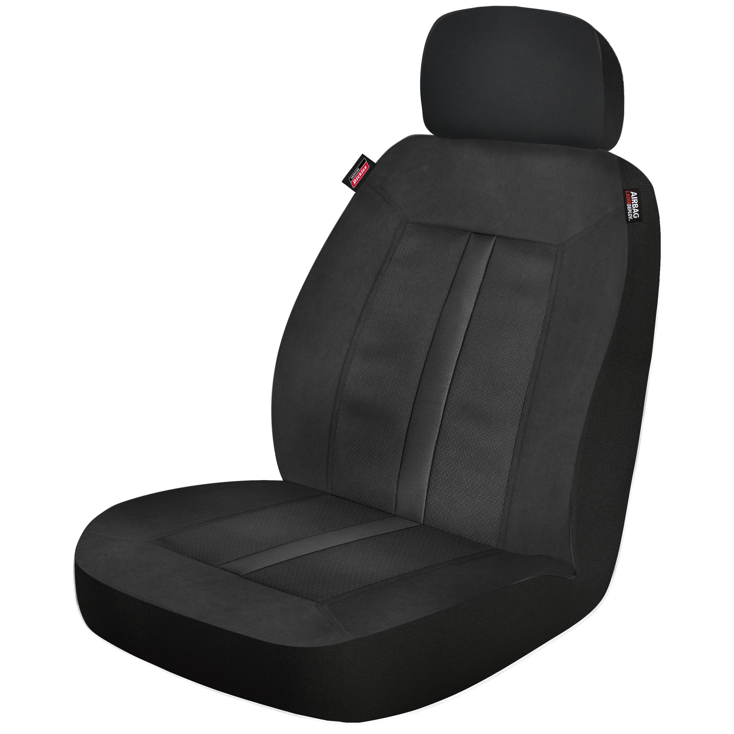 Genuine Dickies 2 Piece Sorrento Vegan Leather Car Seat Covers Black， 43261WDI