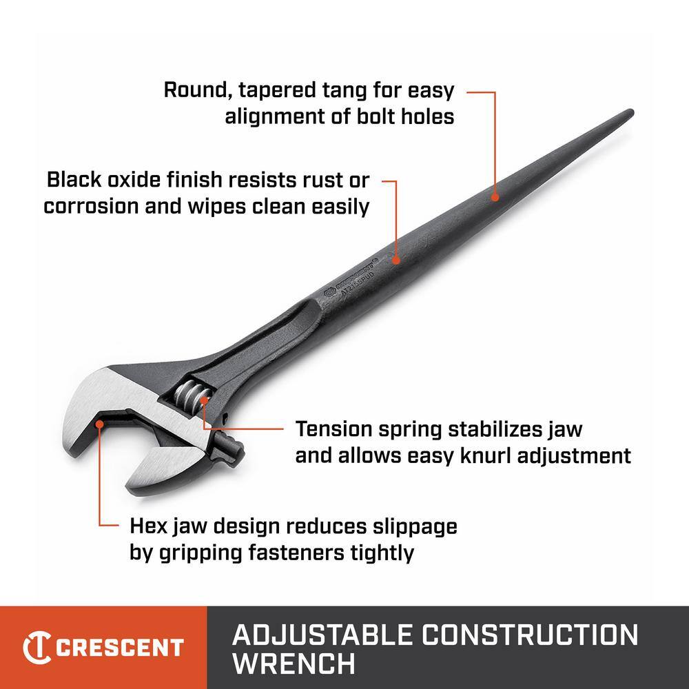 Crescent 16 in. Black Oxide Adjustable Construction Wrench AT215SPUD